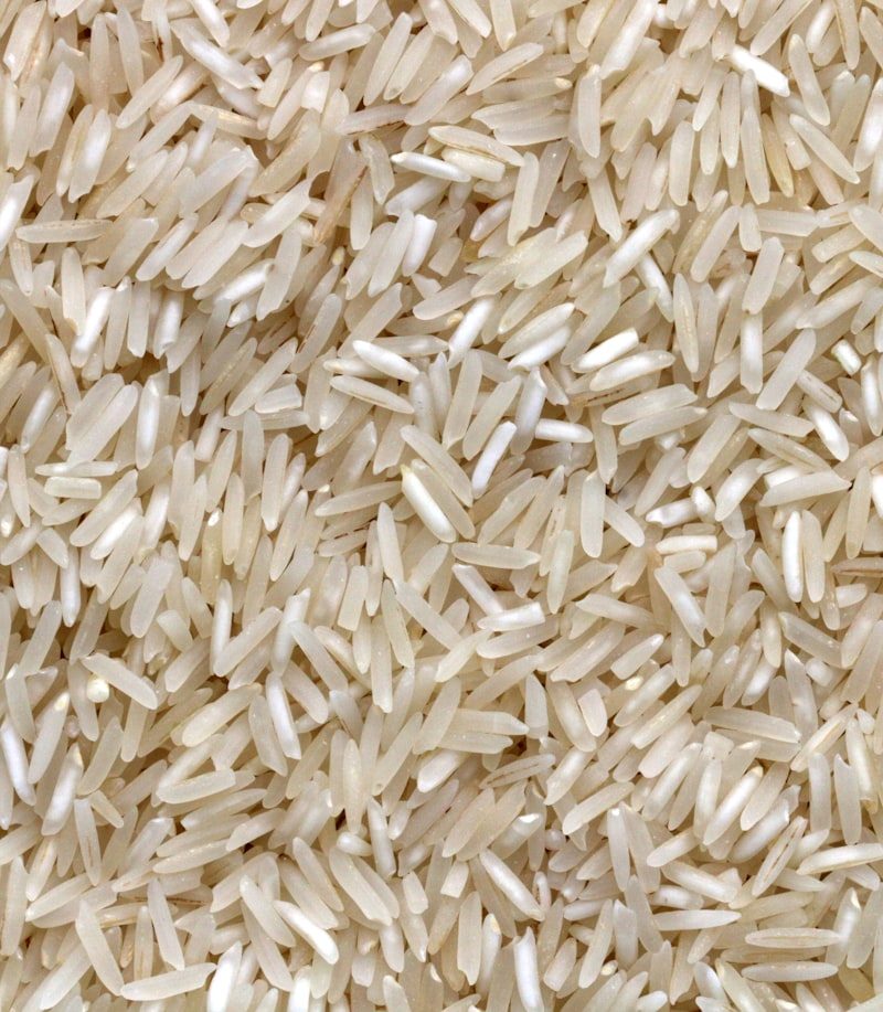 Close-up of extra-long-grain Basmati rice